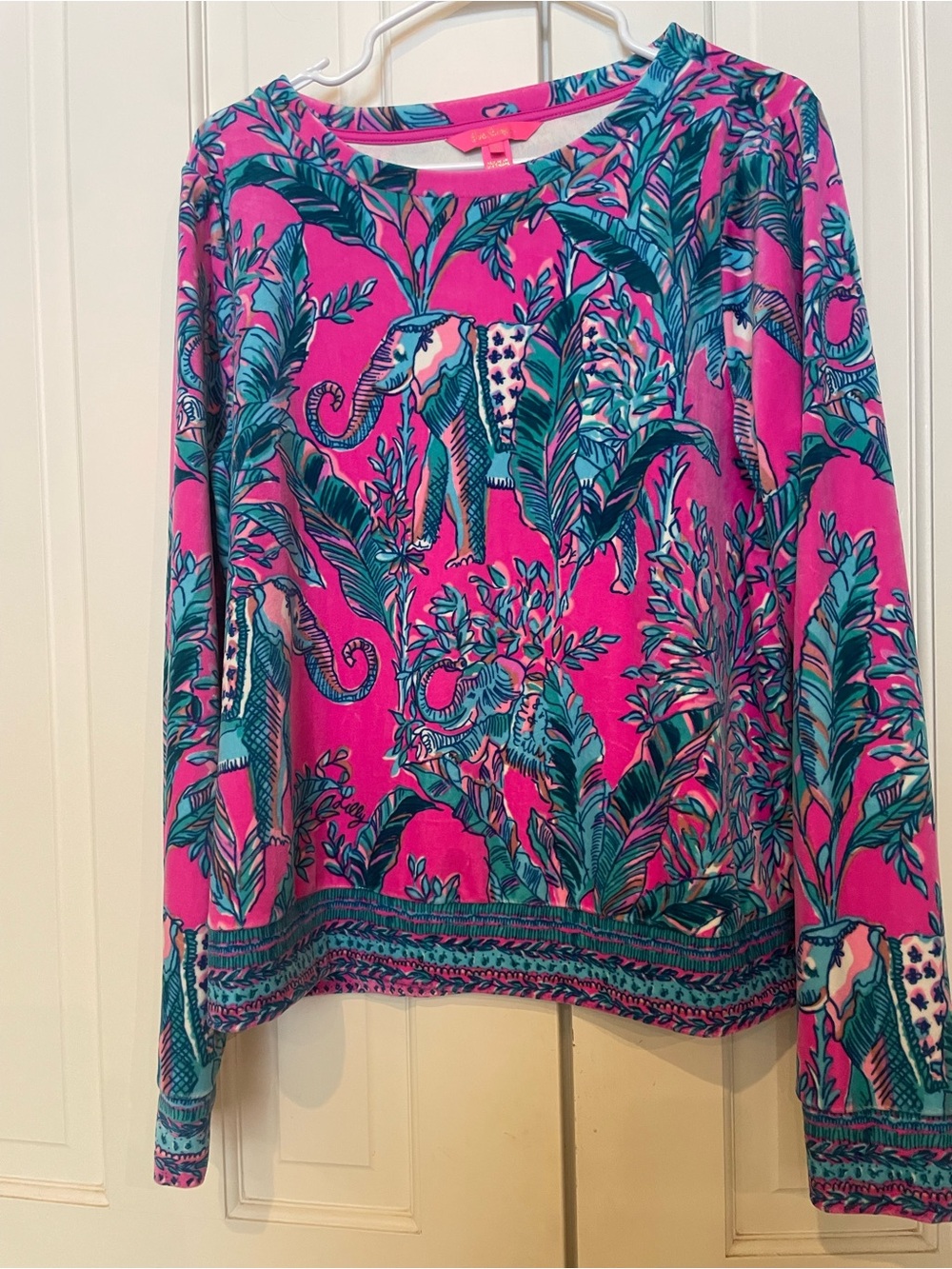 Lilly Pulitzer Rami velour sweatshirt in Mandeville Pink